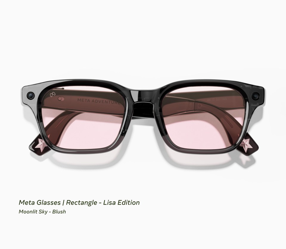 별 장식이 달린 Meta Glasses LISA Edition 안경의 공식 제품 사진