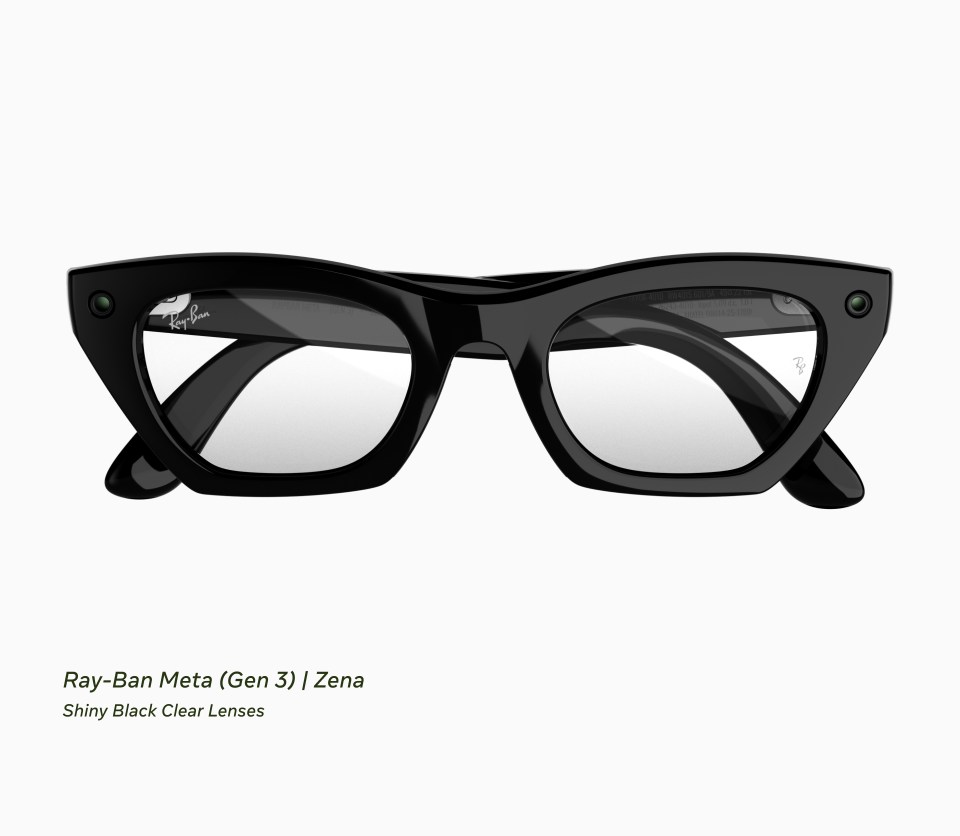 카메라가 있는 Ray-Ban Meta Gen 3 Zena의 공식 제품 사진